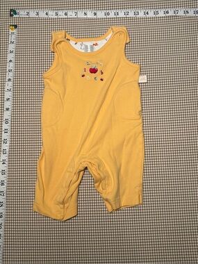 Y2K Small Wonders Apple ABC Embroidered Yellow Romper 3–6 Months